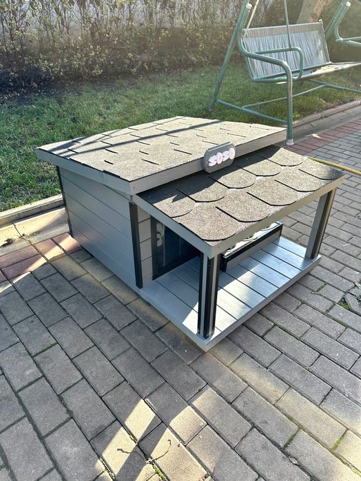 Cușcă câine PREMIUM cu terasă izolată, cu sau fără încălzire, garanție