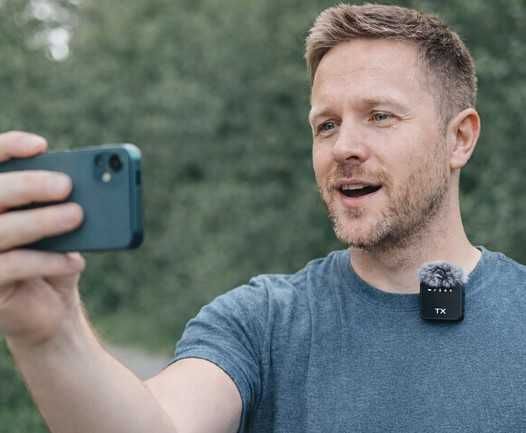 Двоен безжичен Wireless BLuetooth микрофон за телефон