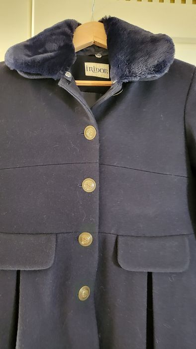 Palton lana, toamna- iarna, fete 158 cm-164 cm, bleumarin