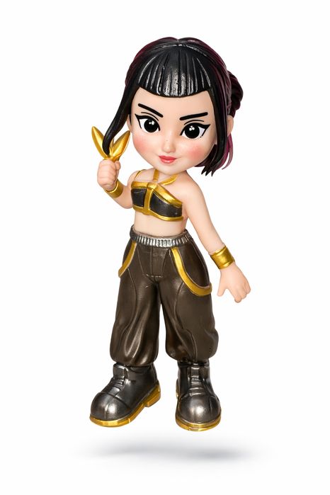 Figurina in cutie - Kpop Demon Hunters Zoey costum auriu 10 cm