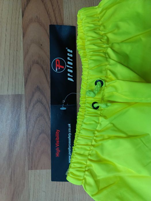 Pantaloni moto ploaie cauciucat ,cu reflectorizant culoare galbena