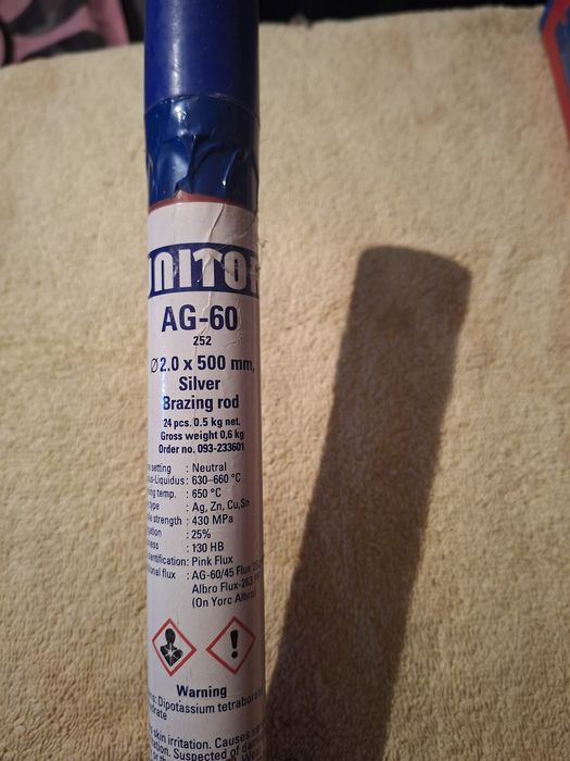 Unitor AG 60 252 2.0 X 500MM 0.5KG – Baghetă cu 55% argint
