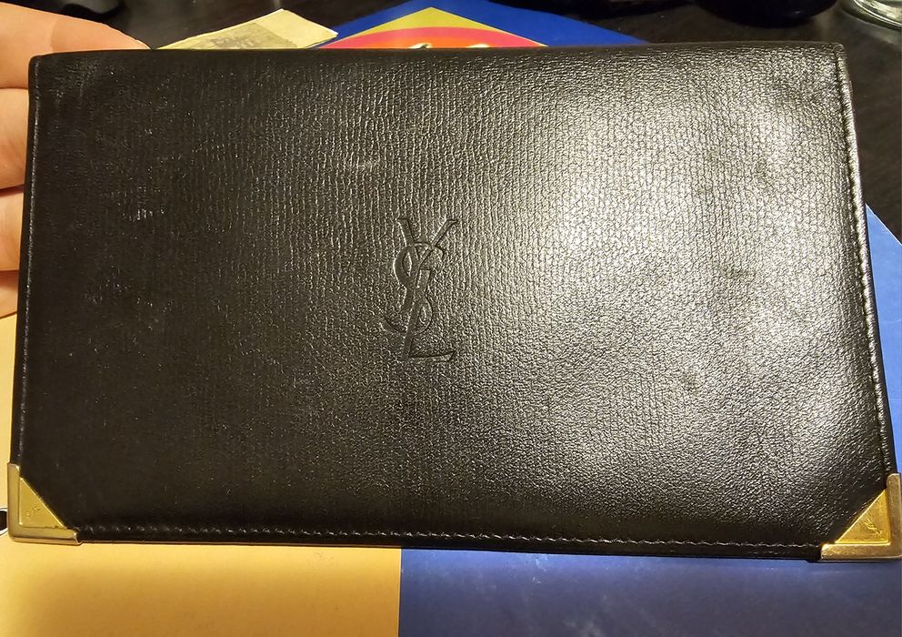 Portofel original piele carnet de cecuri ysl yvessaintlaurent