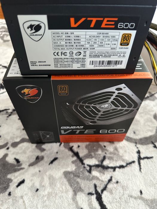 Захранване cougar VTE 600w 80plus bronze