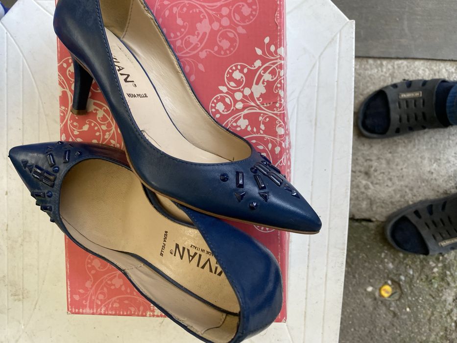 Pantofidin piele natuala cu toc
