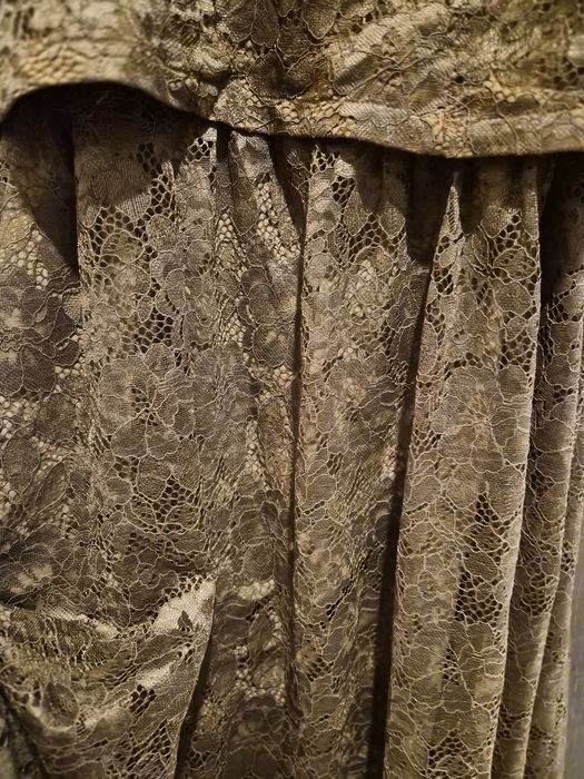 кафява дантела  рокля