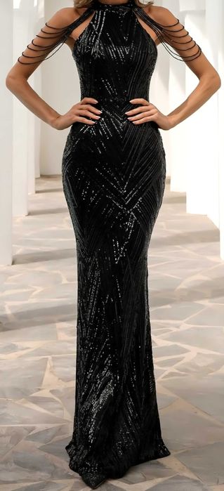 Рокля официална с пайети