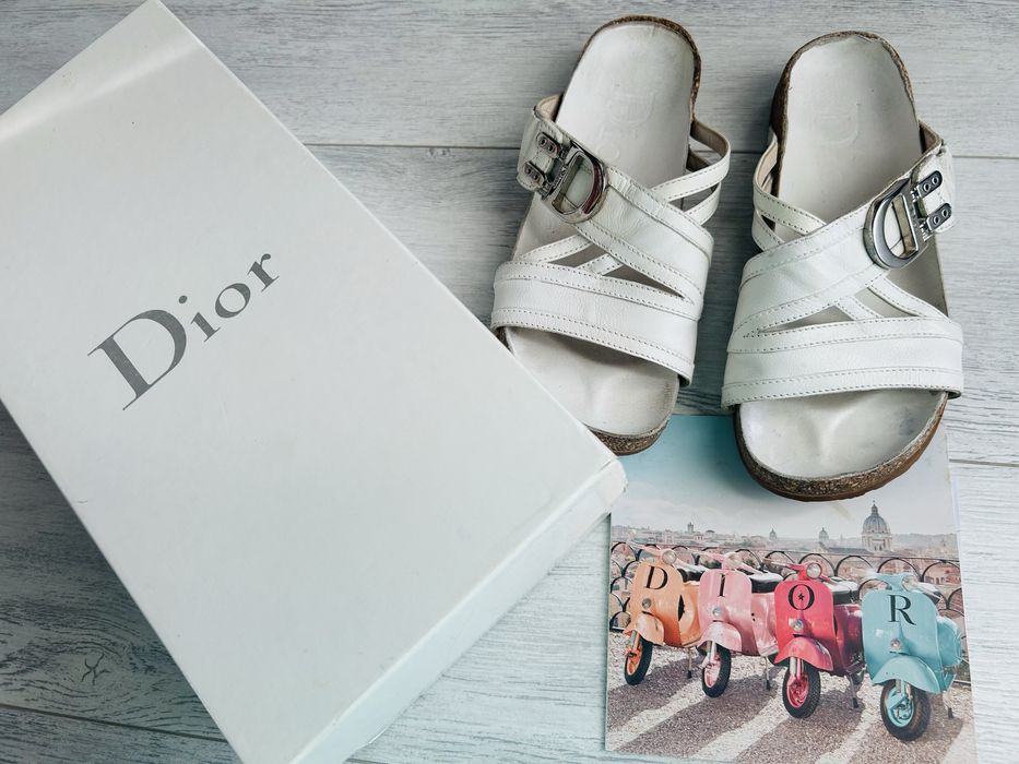 Dior - оригинални бели чехли