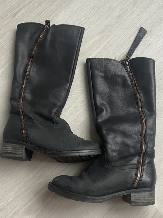 Cizme negre din piele Tamaris