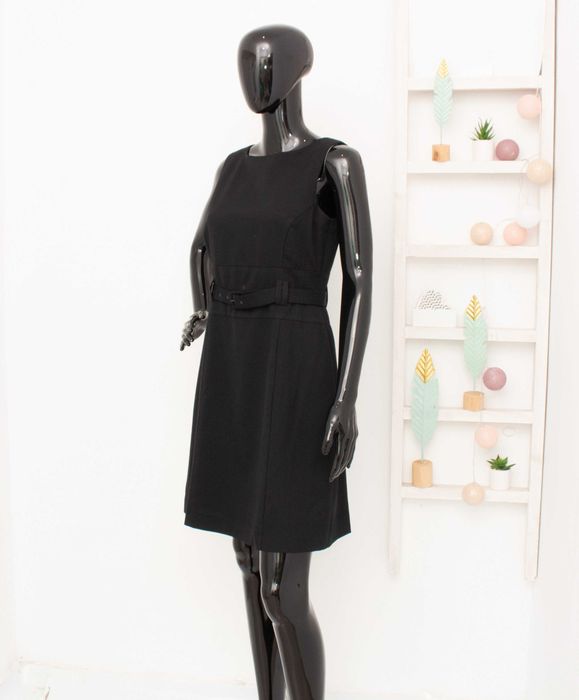 GANT дамска черна рокля тип сукман вълна с колан 36 S