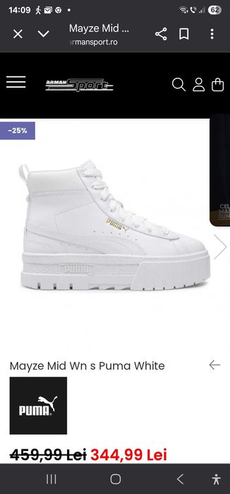 Vand ghete Puma white piele Mayze