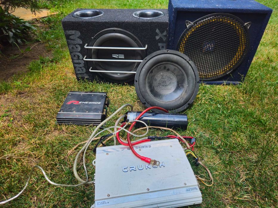 Subwoofer auto  Re Se, Magnat, Raveland+ statii auto crunch si renegade + condensator