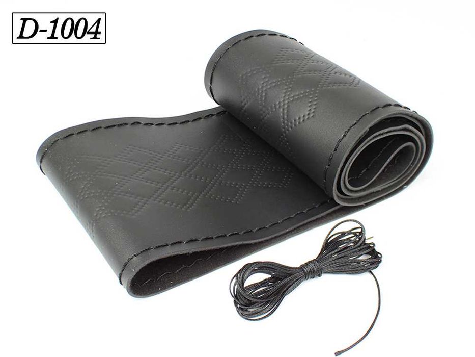 Шиещи се калъфи за волан 38 см от Еко кожа, черни с 5 различни шарки