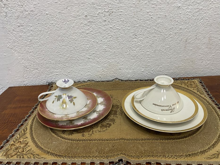 Немски чаши за кафе от порцелан троен сет