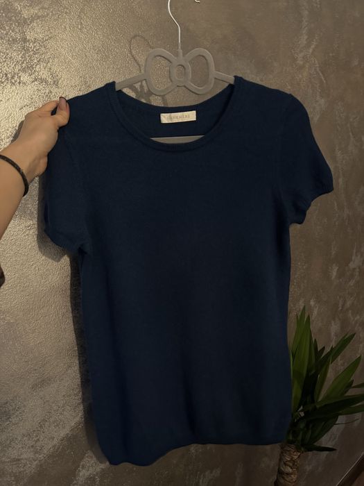 Тъмносиня блуза пуловер от 100% кашмир