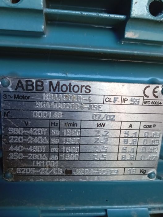 Трифазен електромотор АВВ  2.2 kw