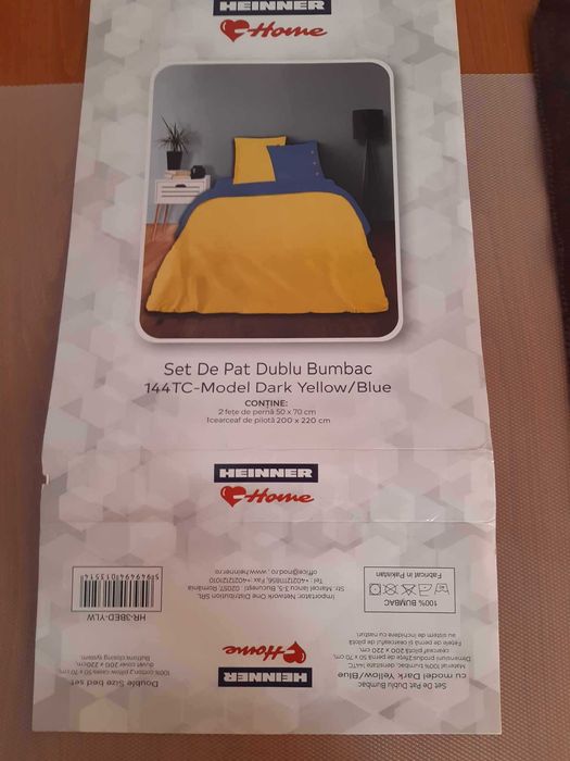 Set de pat dublu din bumbac în două culori