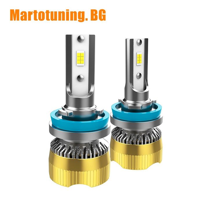 2 броя умалени LED CANBUS диодни авто лед крушки H7 H11 Н1 Н3 Н4 9