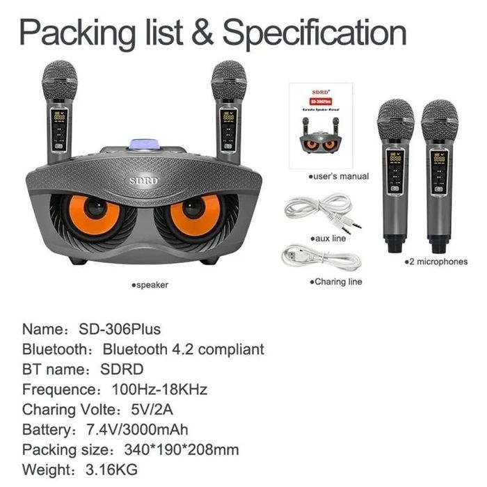 Микрофон караоке для дома sdrd sd-306