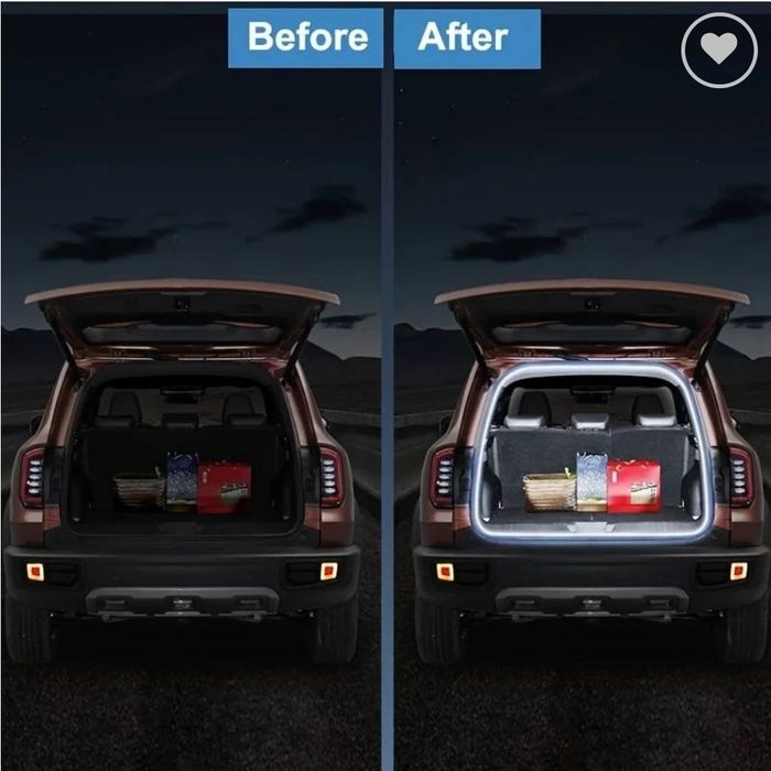 Banda auto led iluminat portbagaj lumina alb-rece, 12V, universal