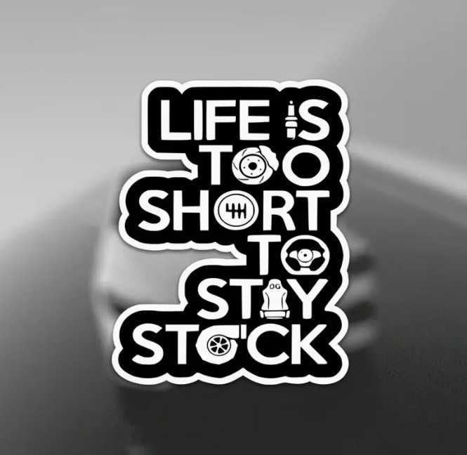 Стикер "Life is too short to stay stock"