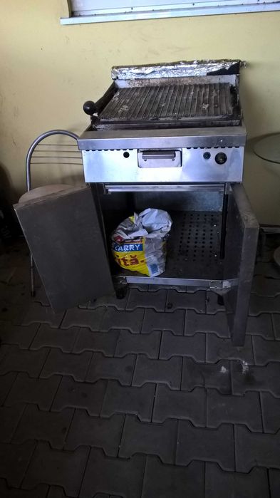 Cuptor Aragaz inox 6 arzatoare gratar grill gaz carbune