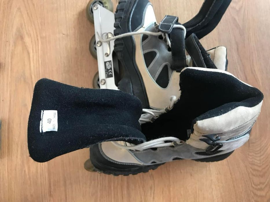 Ролери в бежаво и черно