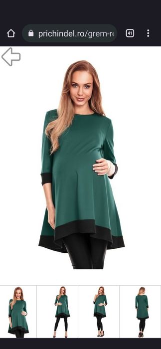 Tunică gravide asimetrică roșie