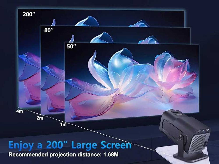 Videoproiector portabil SMART 12000lumeni Android11 WiFi6 Bluetooth 4K