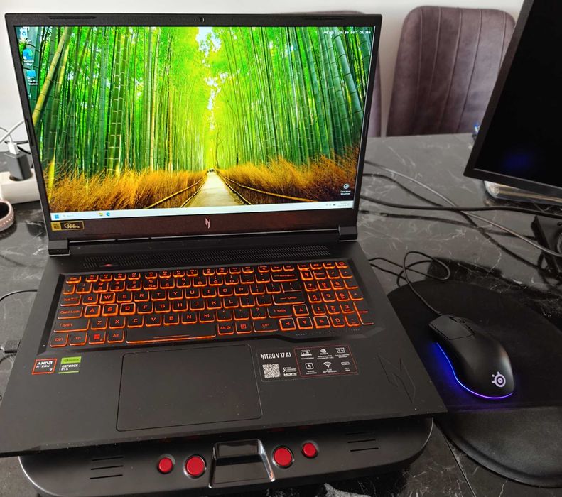 Laptop Gaming Acer Nitro V 17 AI ANV17-41-R5KX + Mouse SteelSeries Rival 3 + Cooler MEMO 2420 RPM