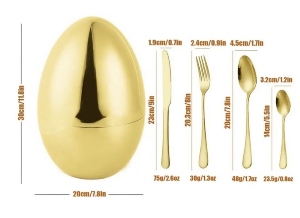 Комплект  прибори  в поставка яйце