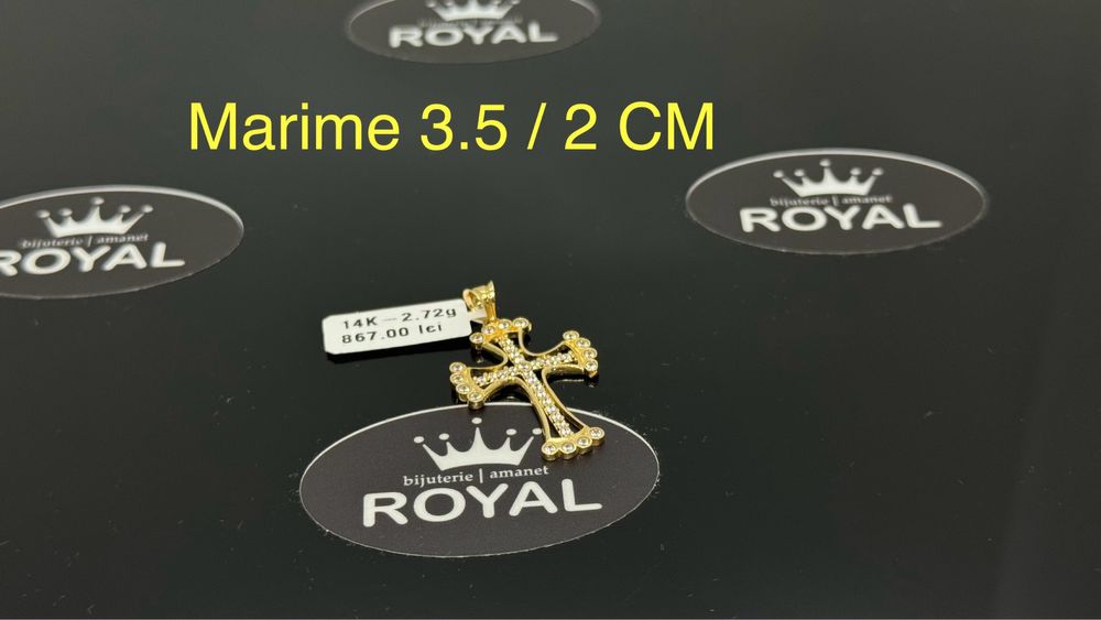 Bijuteria ROYAL : Pandantiv AUR 14K Cruce / 2.72 GR