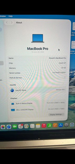 Macbook PRO M1 2020 16GB RAM