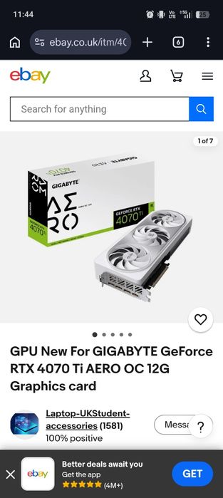 Vând placă video Gigabyte GeForce RTX 4070 Ti AERO OC 12GB GDDR6X, varianta albă (White Edition)