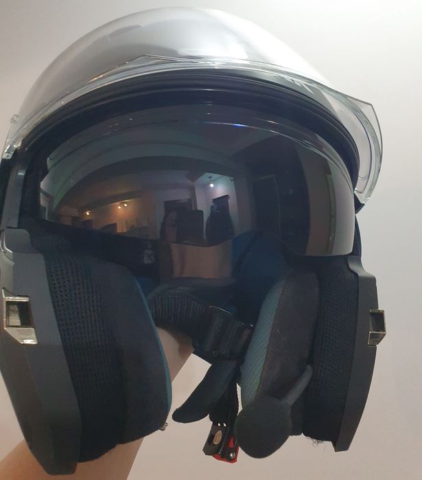 Casca Shark Evo-One 2 Mat Black / Silver / Red  cu tot cu intecom