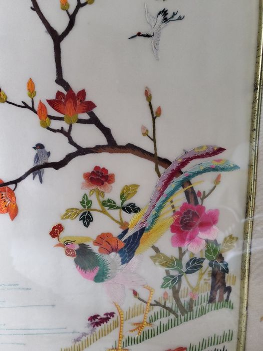 Tablou broderie orientala pe matase