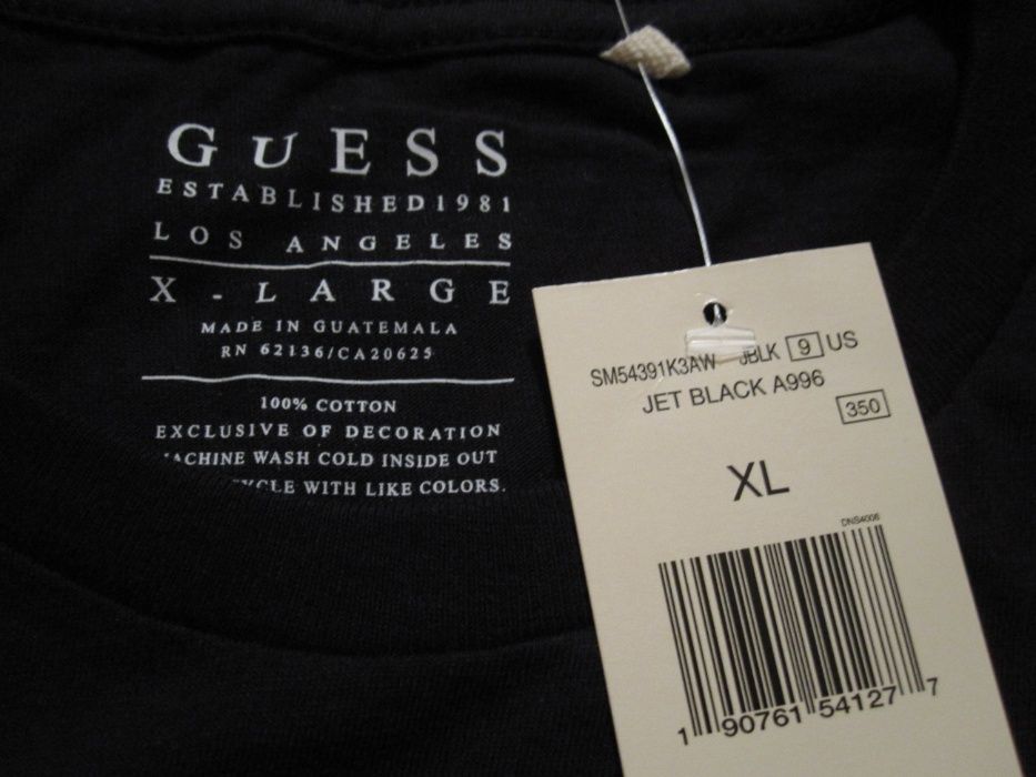 Оригинална черна тениска GUESS от USA
