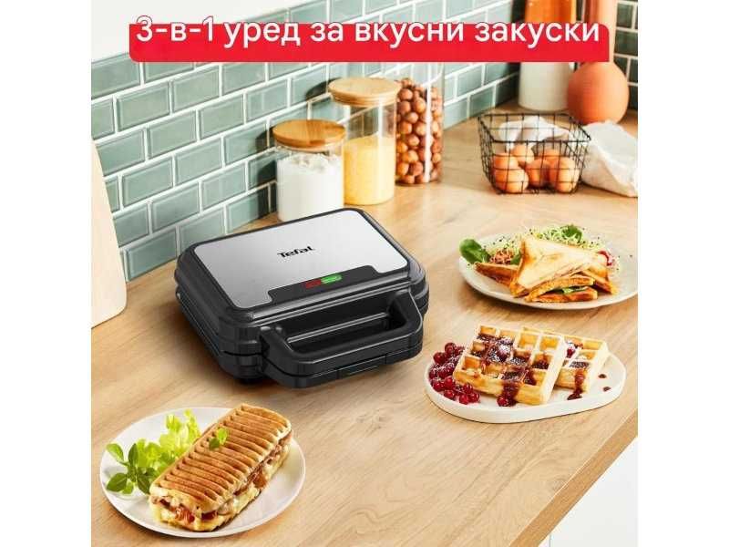 Уред 3 в 1 за Сандвичи Гофрети и Грил Tefal UltraCompact SW383D10