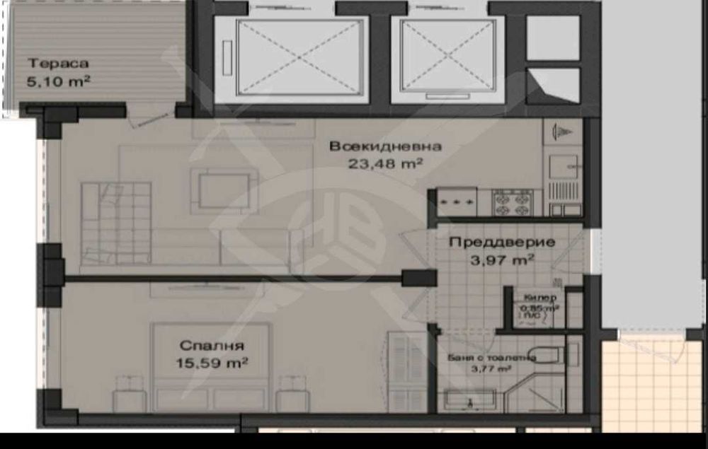 Двустаен апартамент с Акт 14 в Гагарин 99339