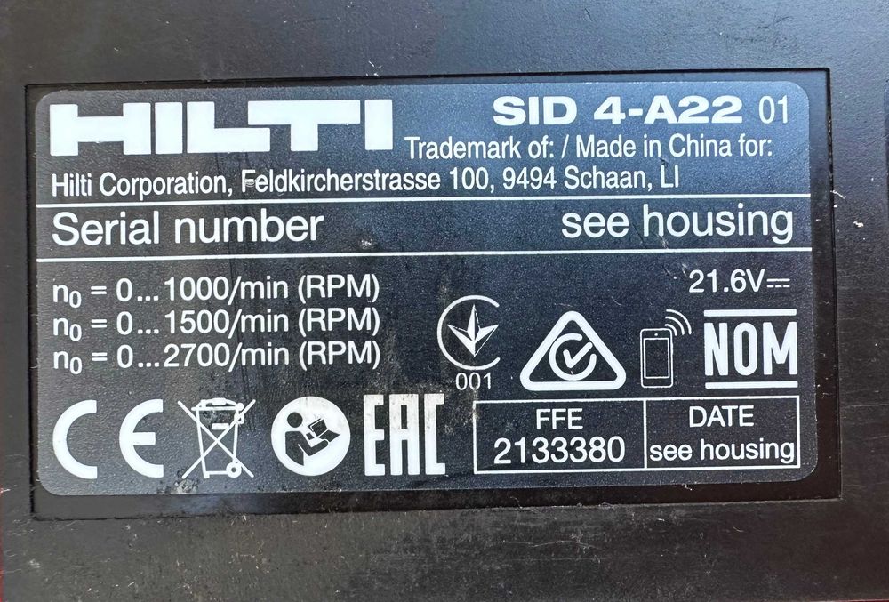 Hilti SiD 4-A22 - Безчетков акумулаторен импакт драйв 22V