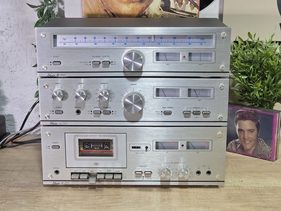 Linie audio AUDION, deck D-200, tuner T-200, amplificator A-200,retro