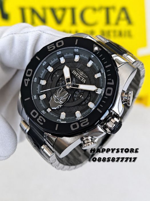 INVICTA Marvel Black Panther Limited edition 48 mm, Инвикта нов мъжки часовник