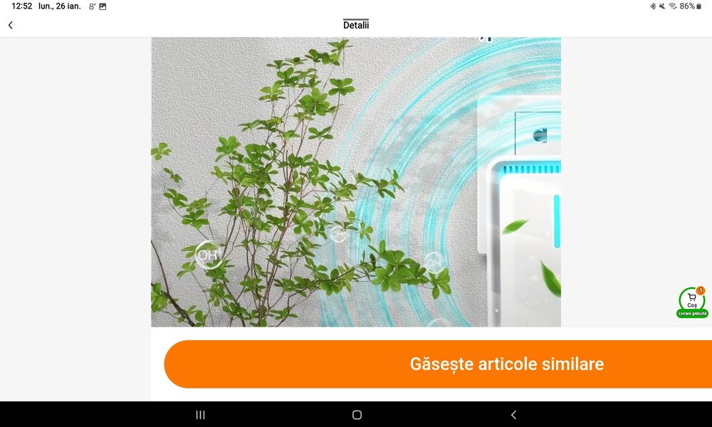 Purificator ionizator aer camera