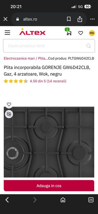 Plita pe gaz si cuptor electric incorporabile Gorenje