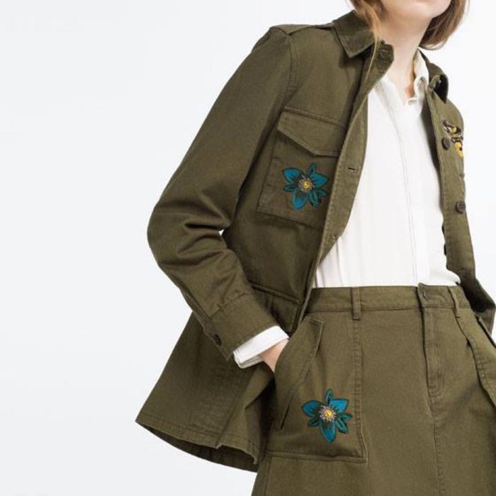 Geaca denim militar zara xs s