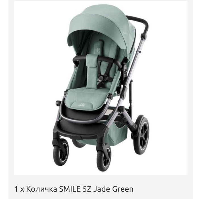 2 в 1 Кош за новородено и количка Britax Romer - Smile 5Z, Jade Green Style