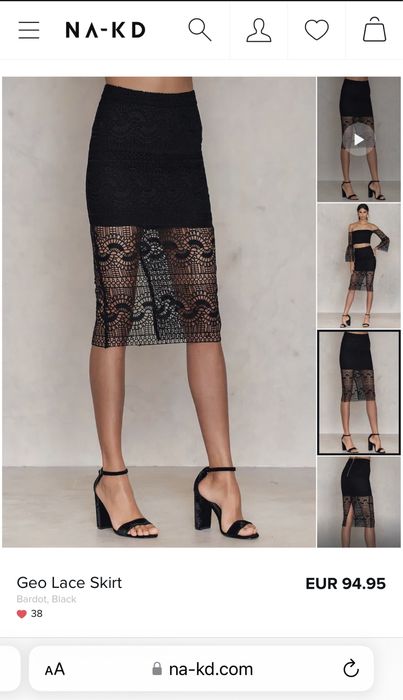 Fusta neagră Bardot mărimea 36 midi valorează €95