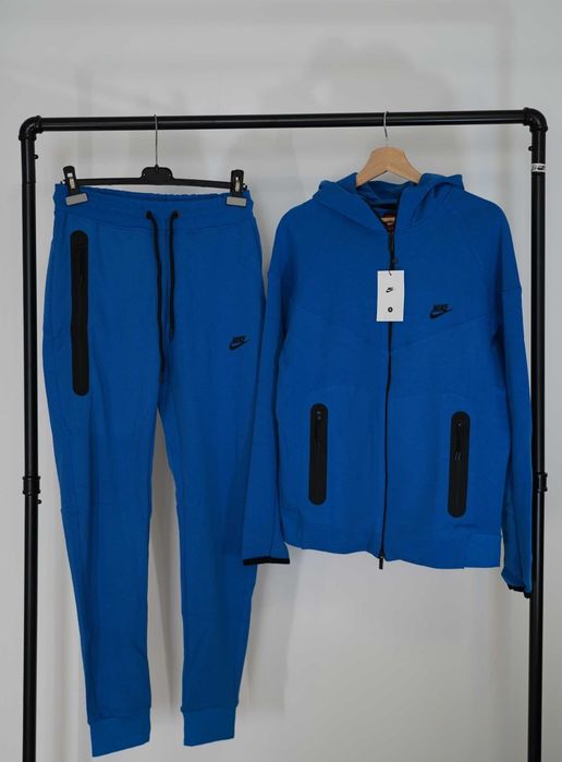 LICHIDARE STOC!! Compleu Pantaloni / Bluza Trening Nike Tech Fleece Albastru Marimi S-XXL Unisex