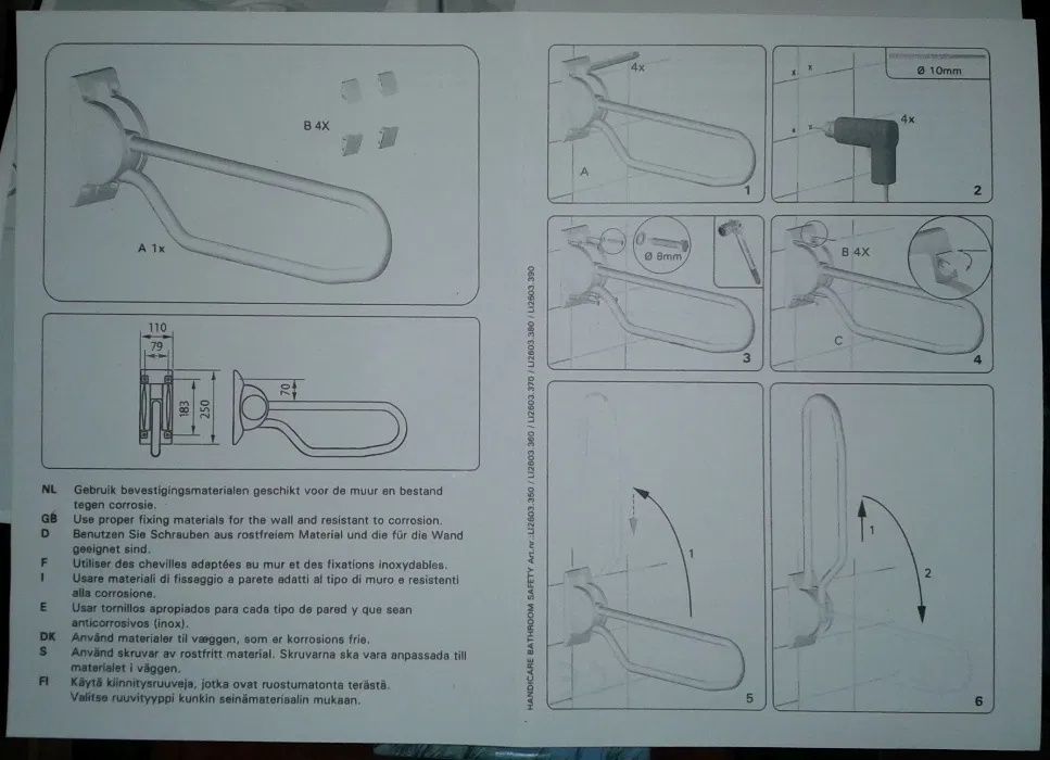 Maner Miner rabatabile pliabil WC toaleta baie Linido 600 din Olanda