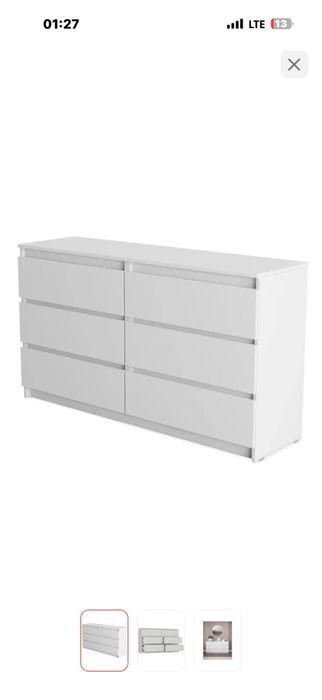Комод белый  вместительный